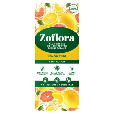 Zoflora Konsentrert Desinfeksjonsmiddel Lemon Zing Multifunksjonell 500ml