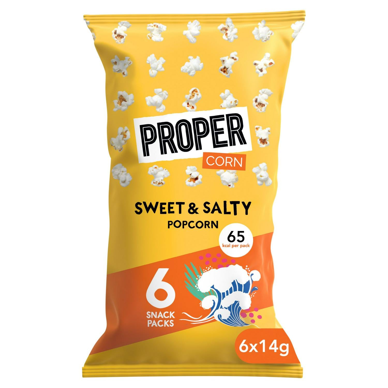Propercorn sweet and salty popcorn multipack 6 x 14g, imported from the UK