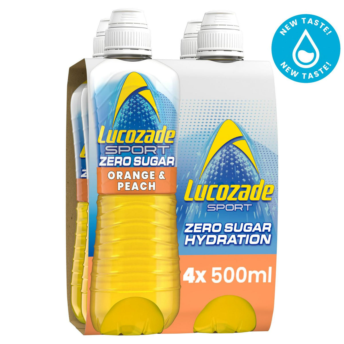Lucozade Sport Drink Zero Orange & Peach 4x500ml