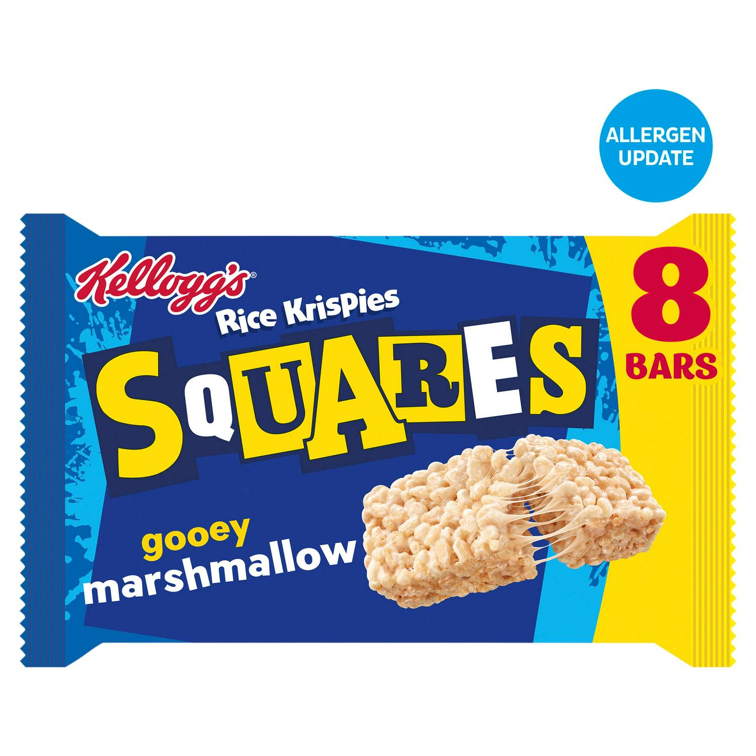 Kellogg's Rice Krispies Squares Marshmallow Bars 8x28g, imported from the UK