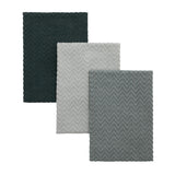 Habitat Pack of 3 Zig Zag Terry Greys Tea Towels