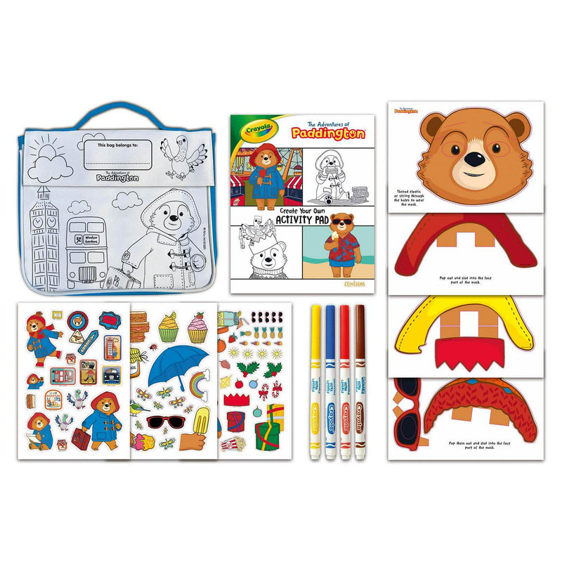Crayola Paddington activity bag with masks and stickers - British product