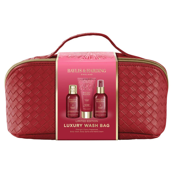 Baylis & Harding Midnight Cherry Luxury Wash Bag Gift Set