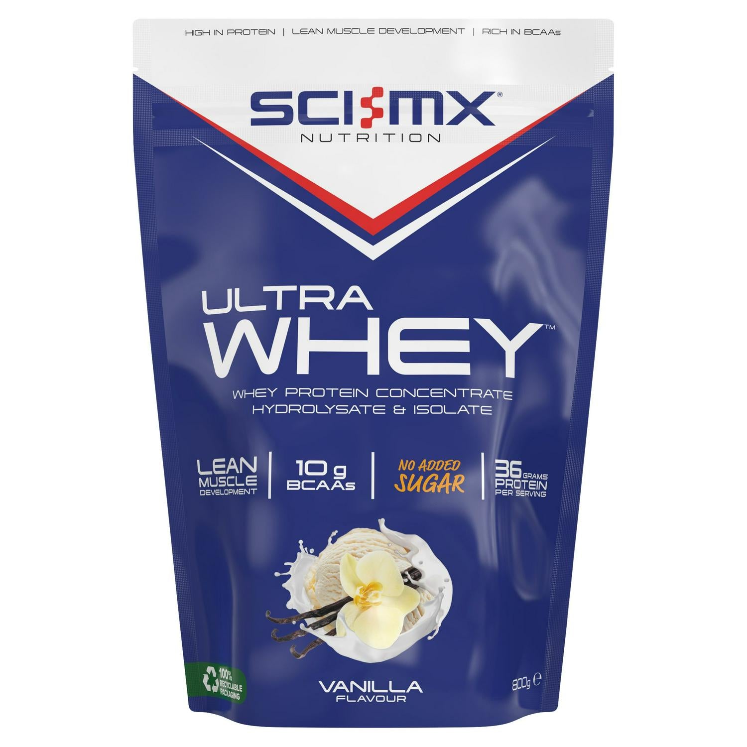 Sci-MX Nutrition ultra whey vanilla protein powder 800g (British brand)