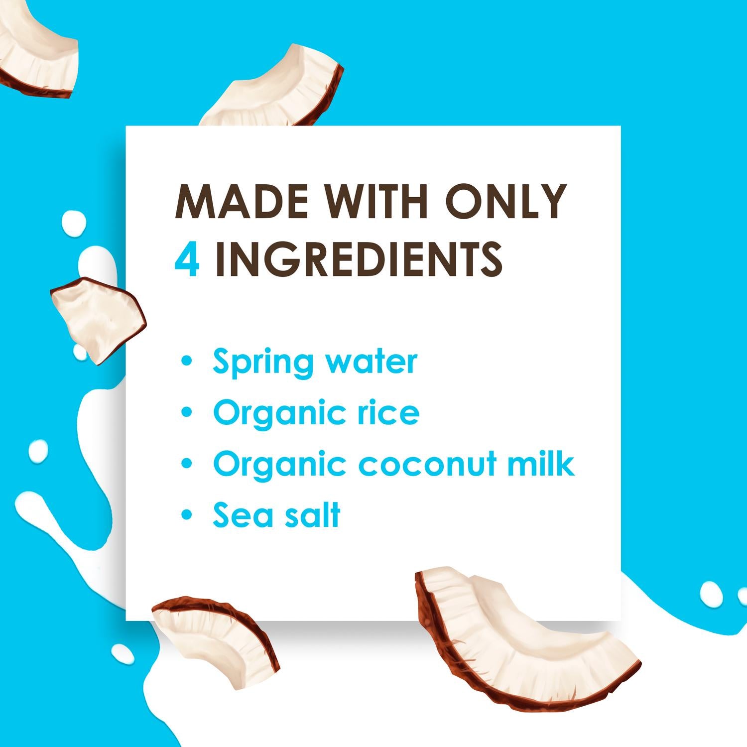Rude Health coconut drink rice blend 1L, imported from the UK