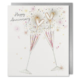 Paperlink Happy Anniversary card Champagne Glasses design , imported from the UK