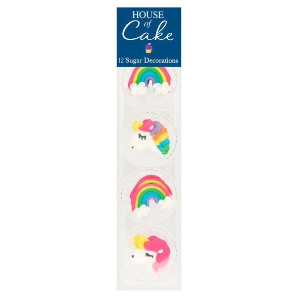 House of Cake Unicorn & Rainbow Cake Decorations x12