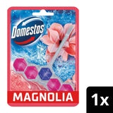 Domestos Power 5 Pink Magnolia Toilet Freshener Rim Block Cleaner 50g