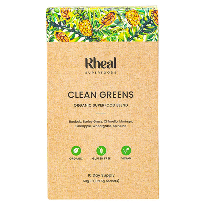 Rheal Clean Greens powder 10 x 5g sachets imported from the UK