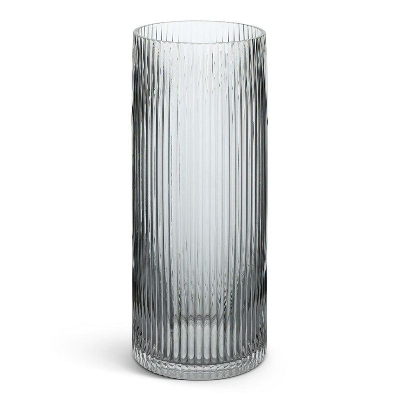 Habitat tall ribbed glass vase clear 30cm, UK version