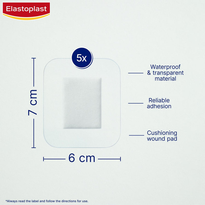 Elastoplast waterproof wound dressings with silver protection 5pk - British product