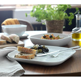 Habitat Riko square white ceramic dinner plate, UK version