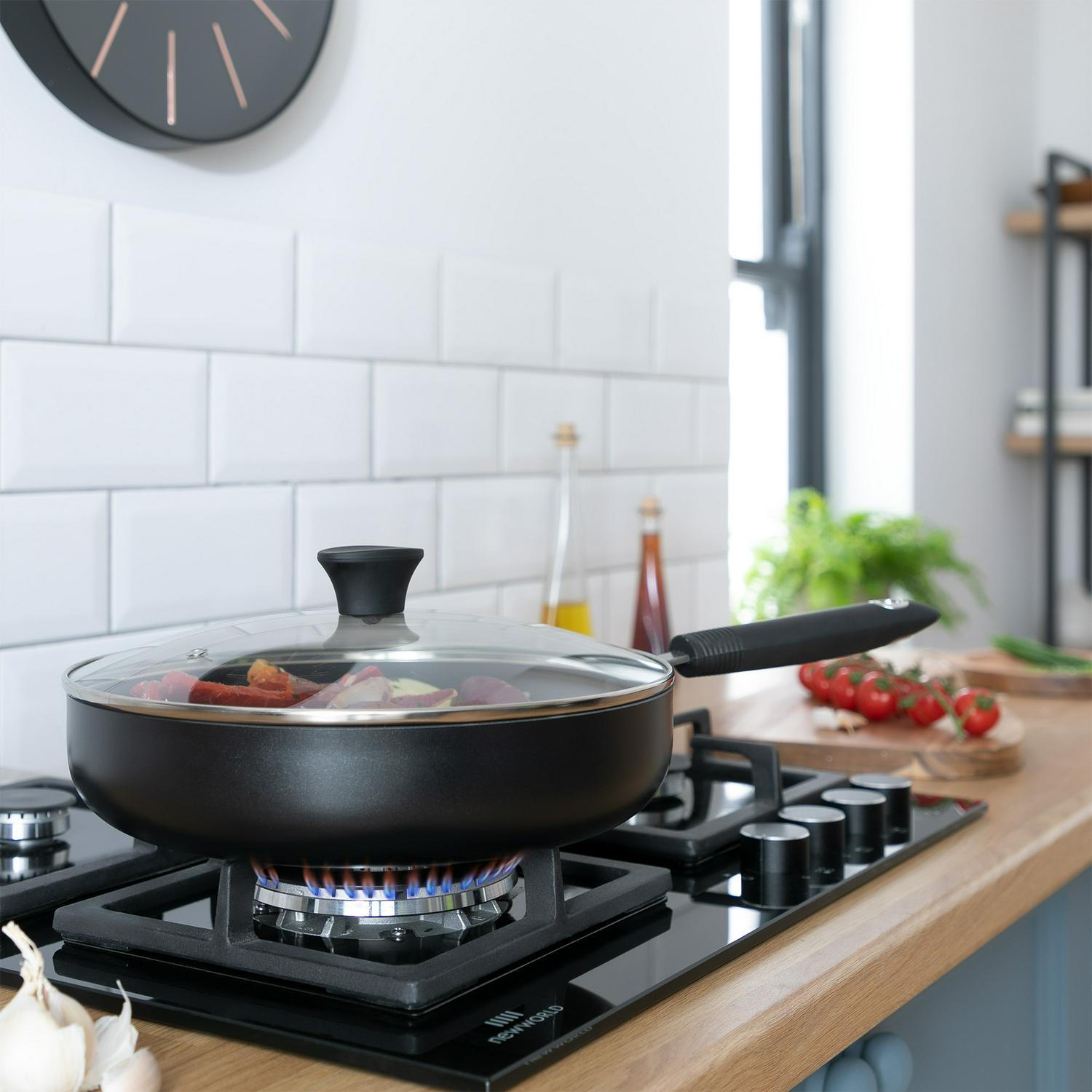 Habitat Aluminium Sauté Pan Black 28cm, UK version