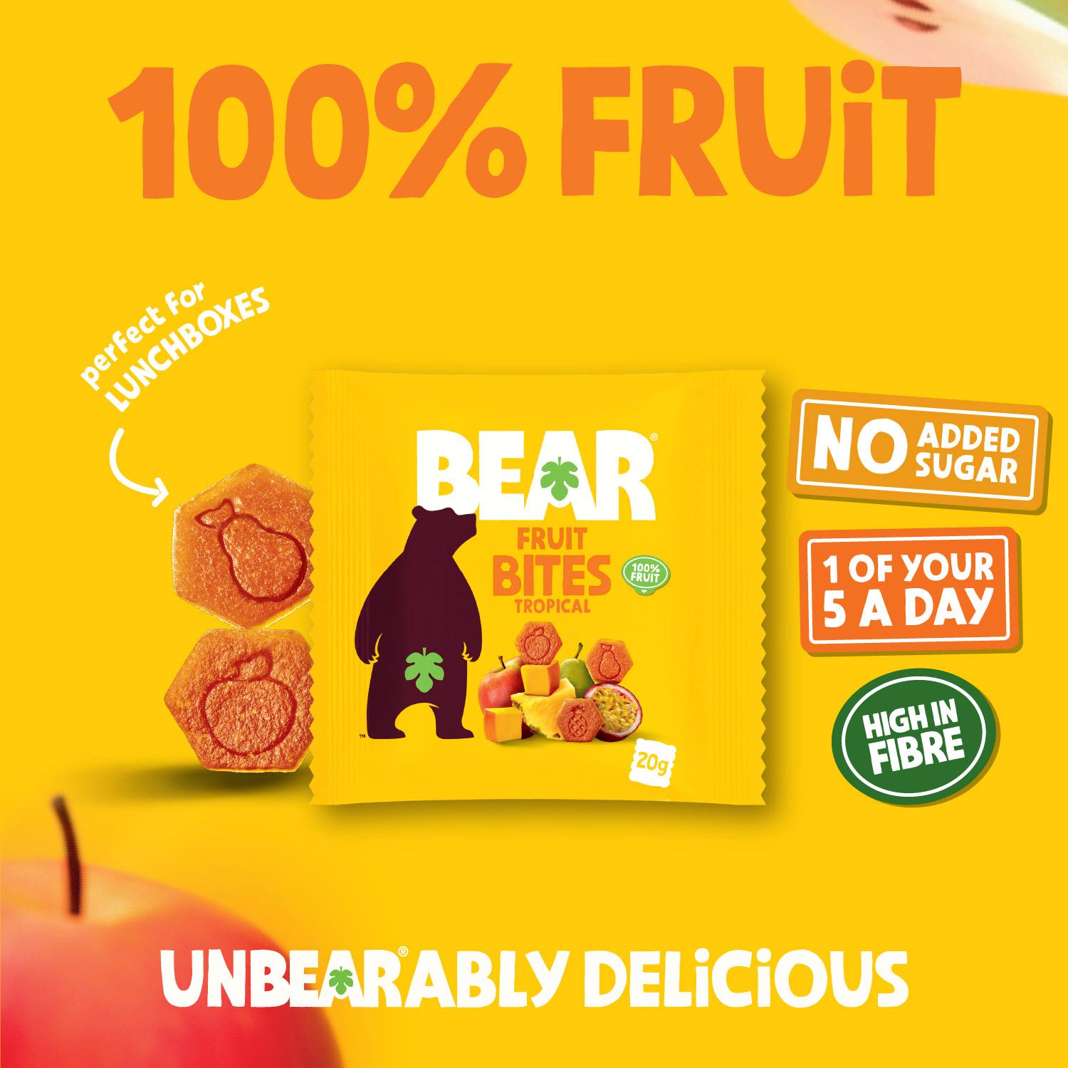 BEAR fruit bites Tropical 5x20g - British product