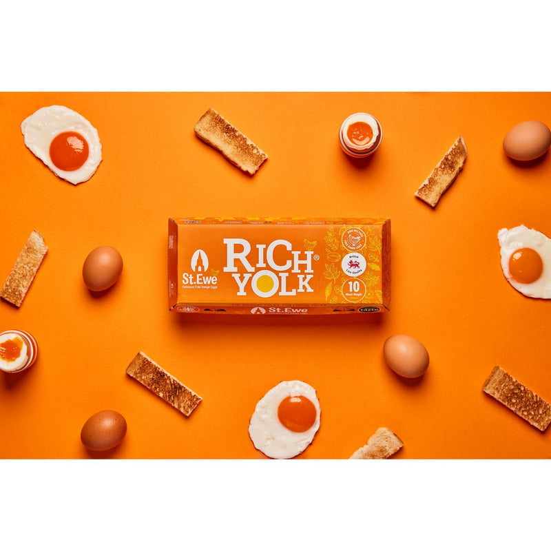 St. Ewe rich yolk free range eggs x10 (British brand)