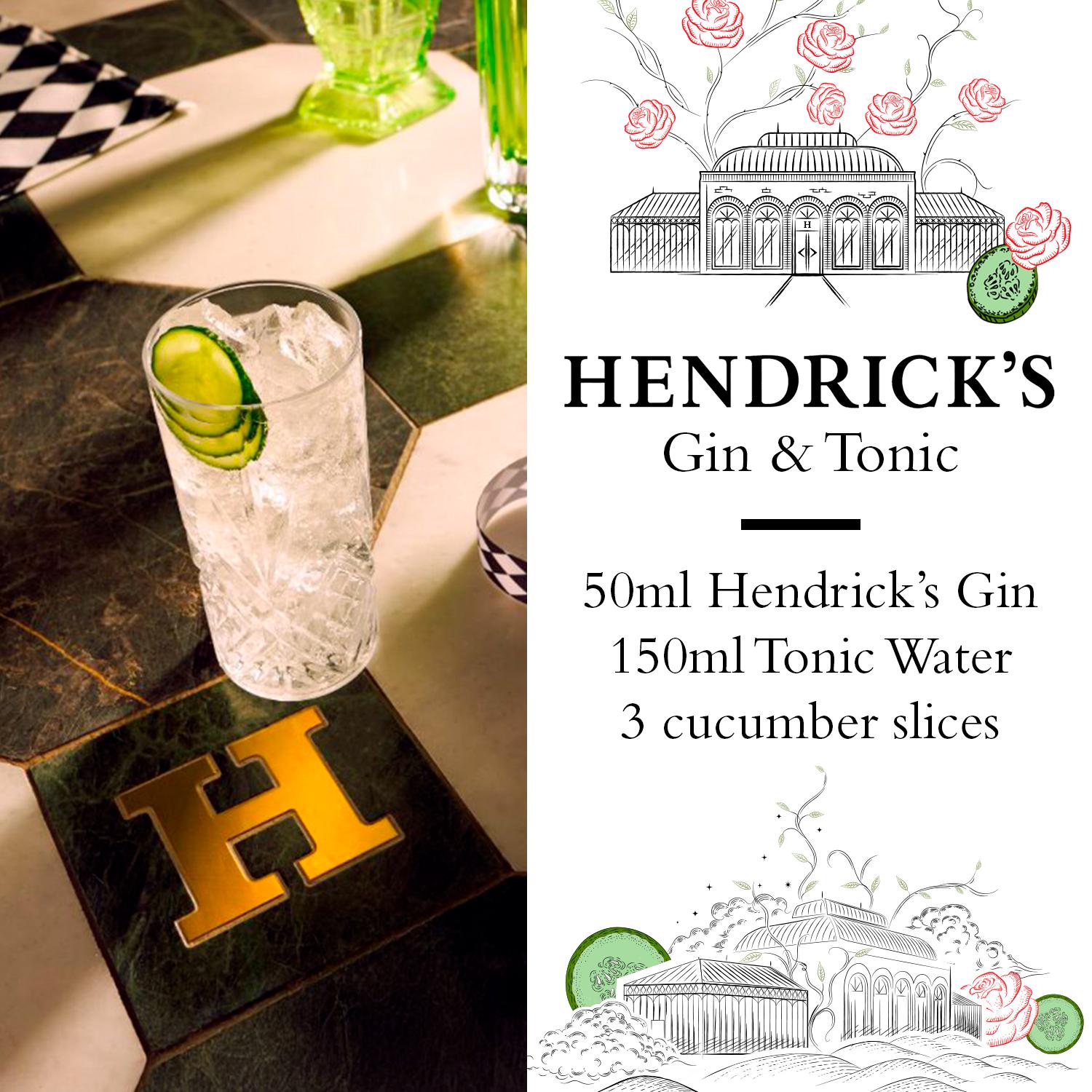 Hendrick's gin rose and cucumber infusion 70cl (British brand)