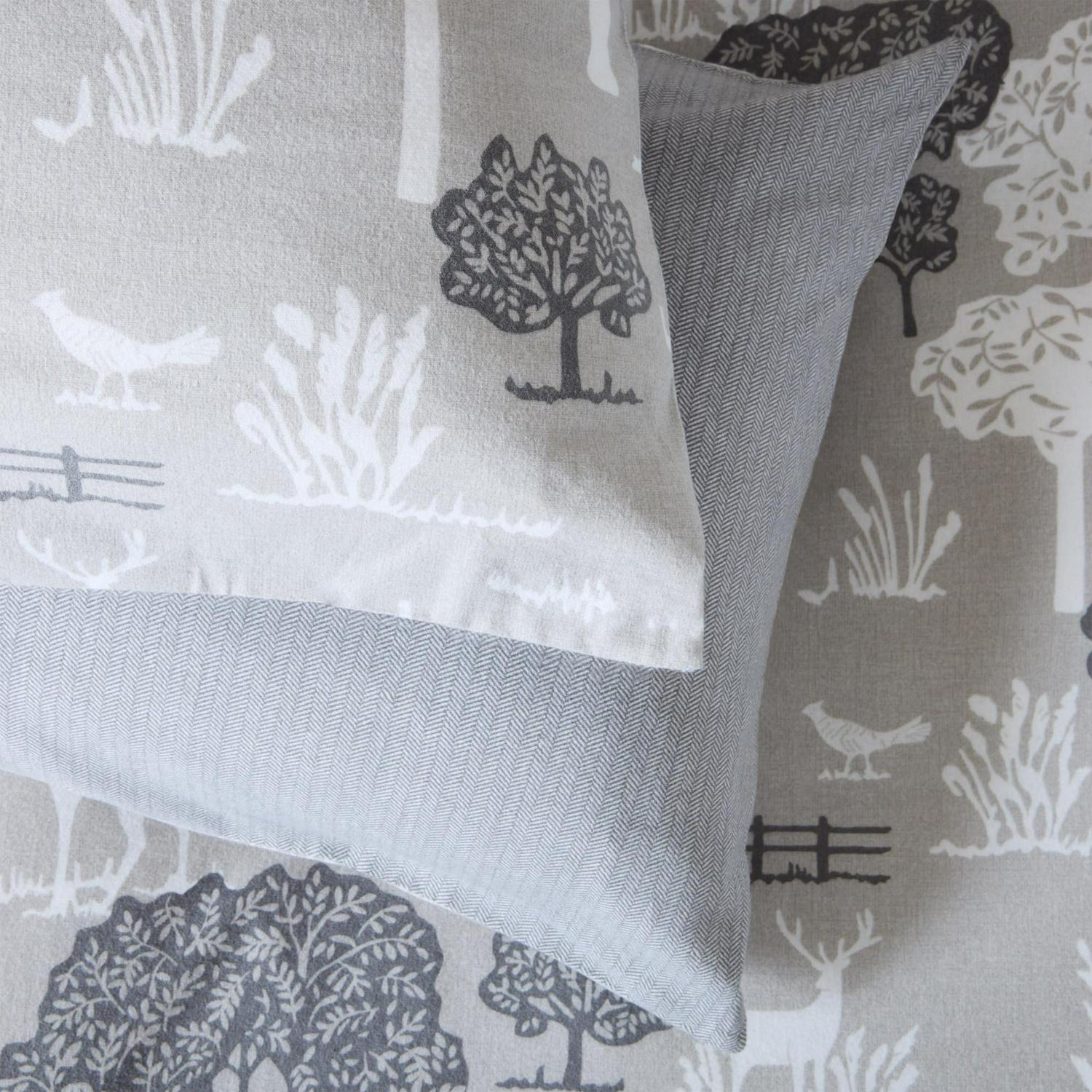 Sainsbury's Country Landscape Grey King Duvet Cover Pillowcase (British brand)