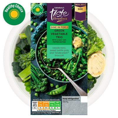 Sainsbury's Grønn Grønnsakstrio med Smør & Svart Pepper Blandet Grønnsak 220g