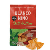 White Corn Tortilla Chips with Ancho Chilli and Zesty Lime 170g