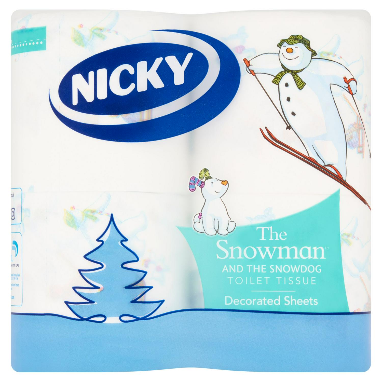 Christmas Themed Decorated Toilet Tissue Rolls, 4-Pack, 3-Ply, 168 Sheets per Roll