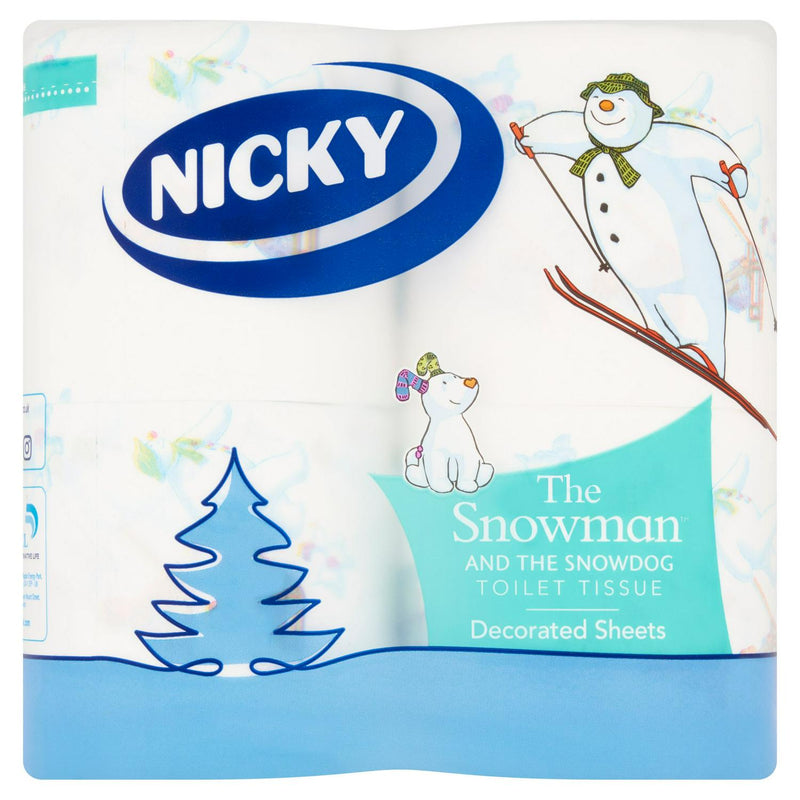 Christmas Themed Decorated Toilet Tissue Rolls, 4-Pack, 3-Ply, 168 Sheets per Roll
