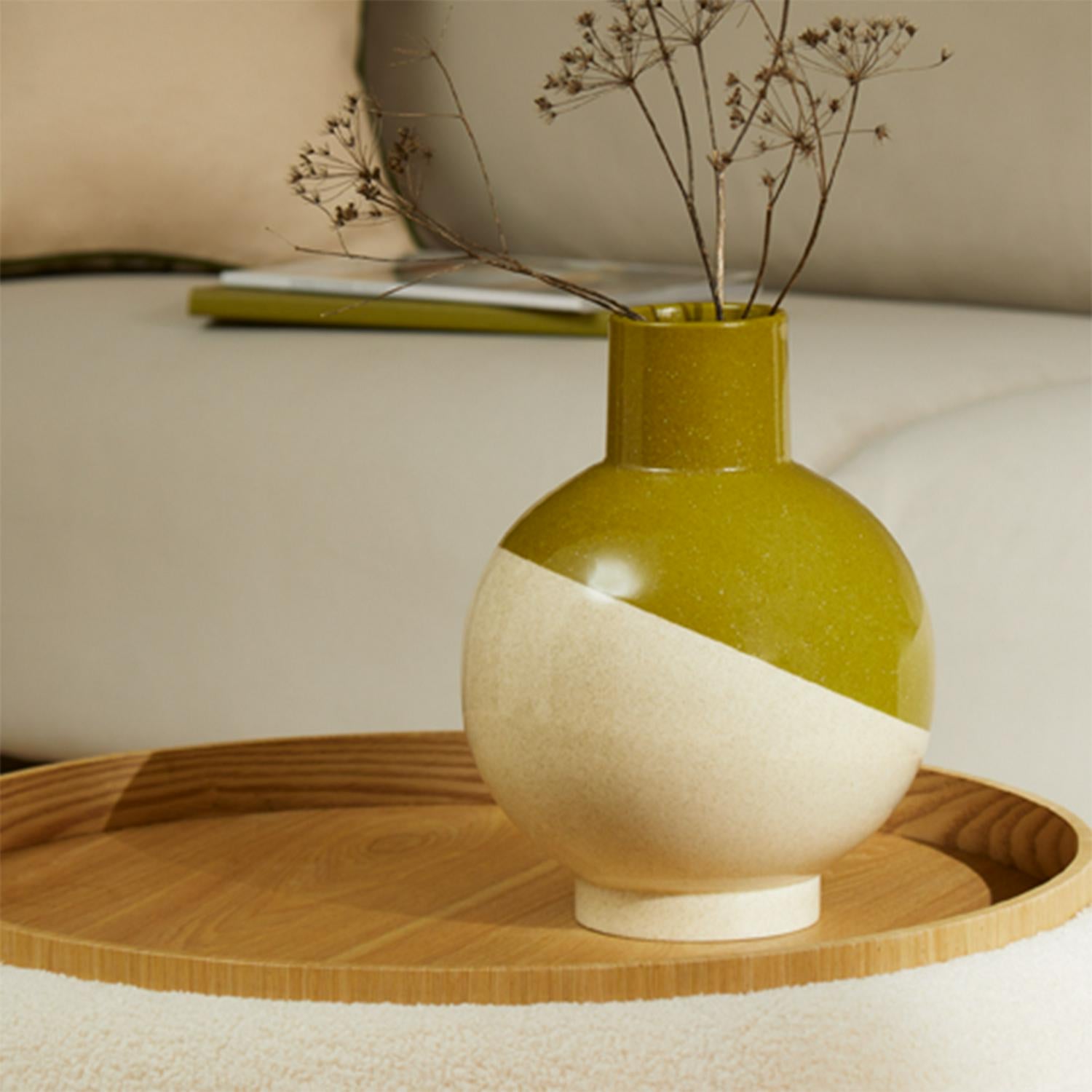 Habitat Sintra dipped vase green 28cm, imported from the UK