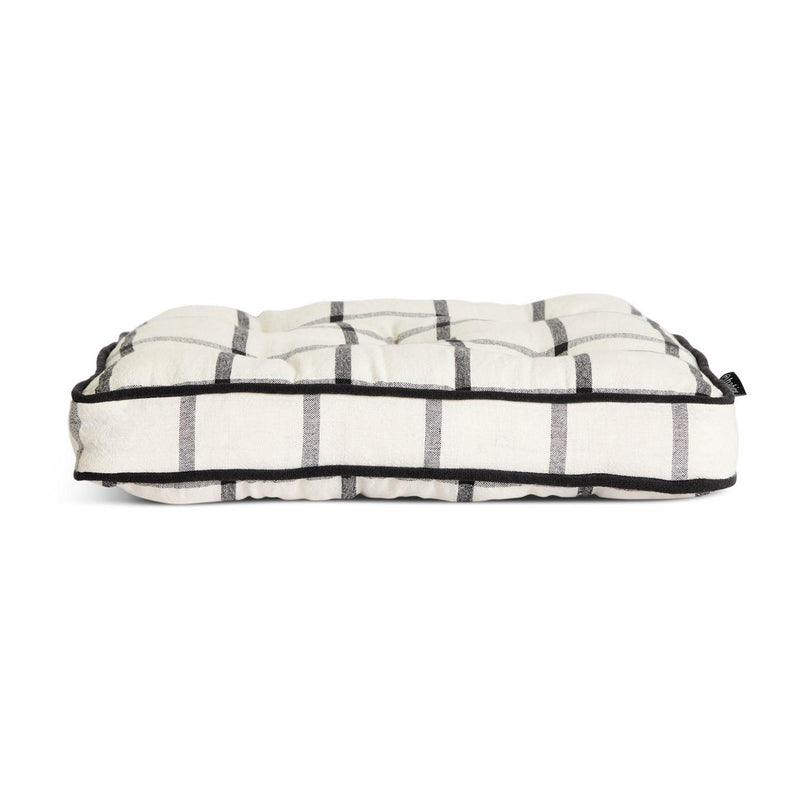 Woven Cotton Check Seat Cushion Pair for Wooden Chairs 40cm x 40cm