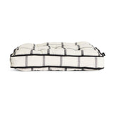 Woven Cotton Check Seat Cushion Pair for Wooden Chairs 40cm x 40cm