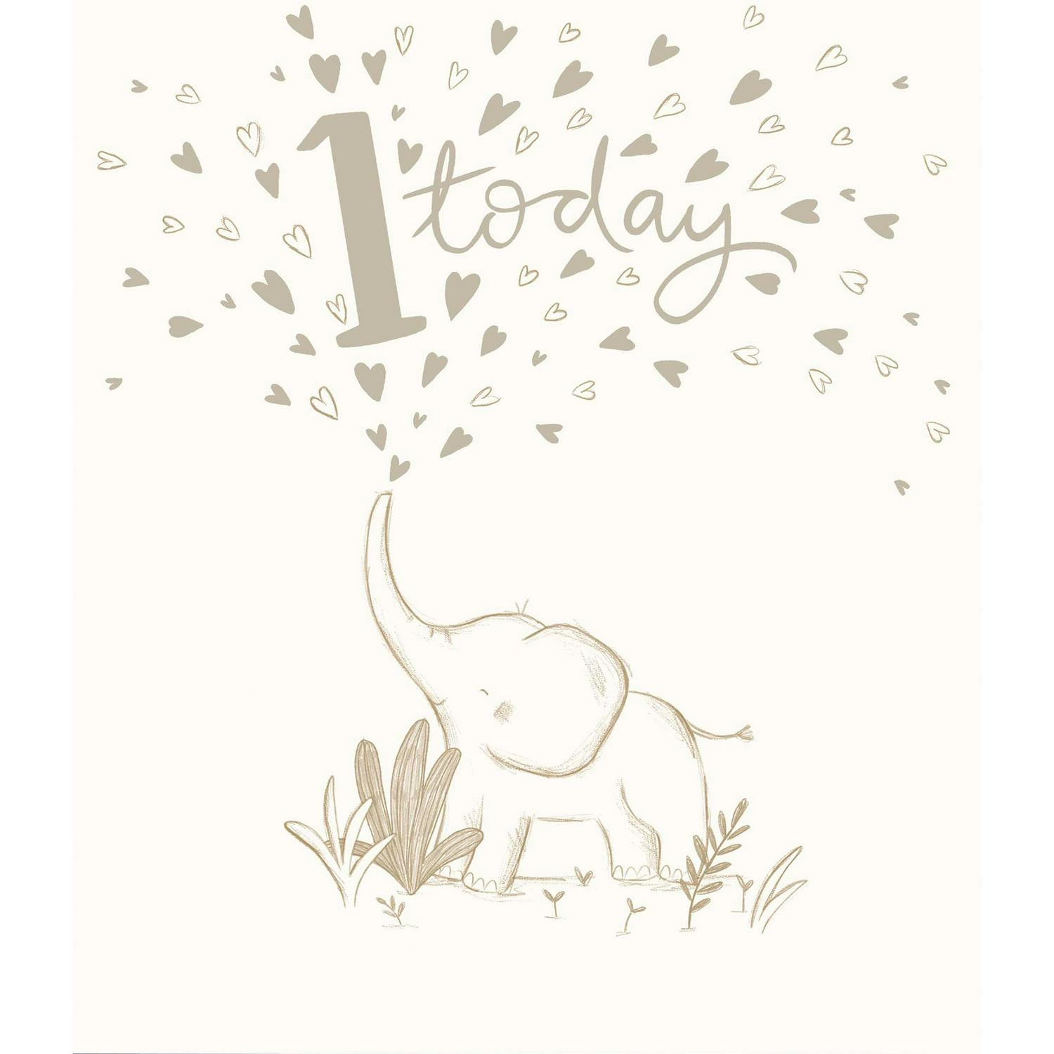 Sainsbury's elephant birthday card 15.9 x 18.4cm (British brand)