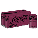 Coca-Cola Zero Sucres, boisson cola cerise, 8 x 330 ml - Produit britannique