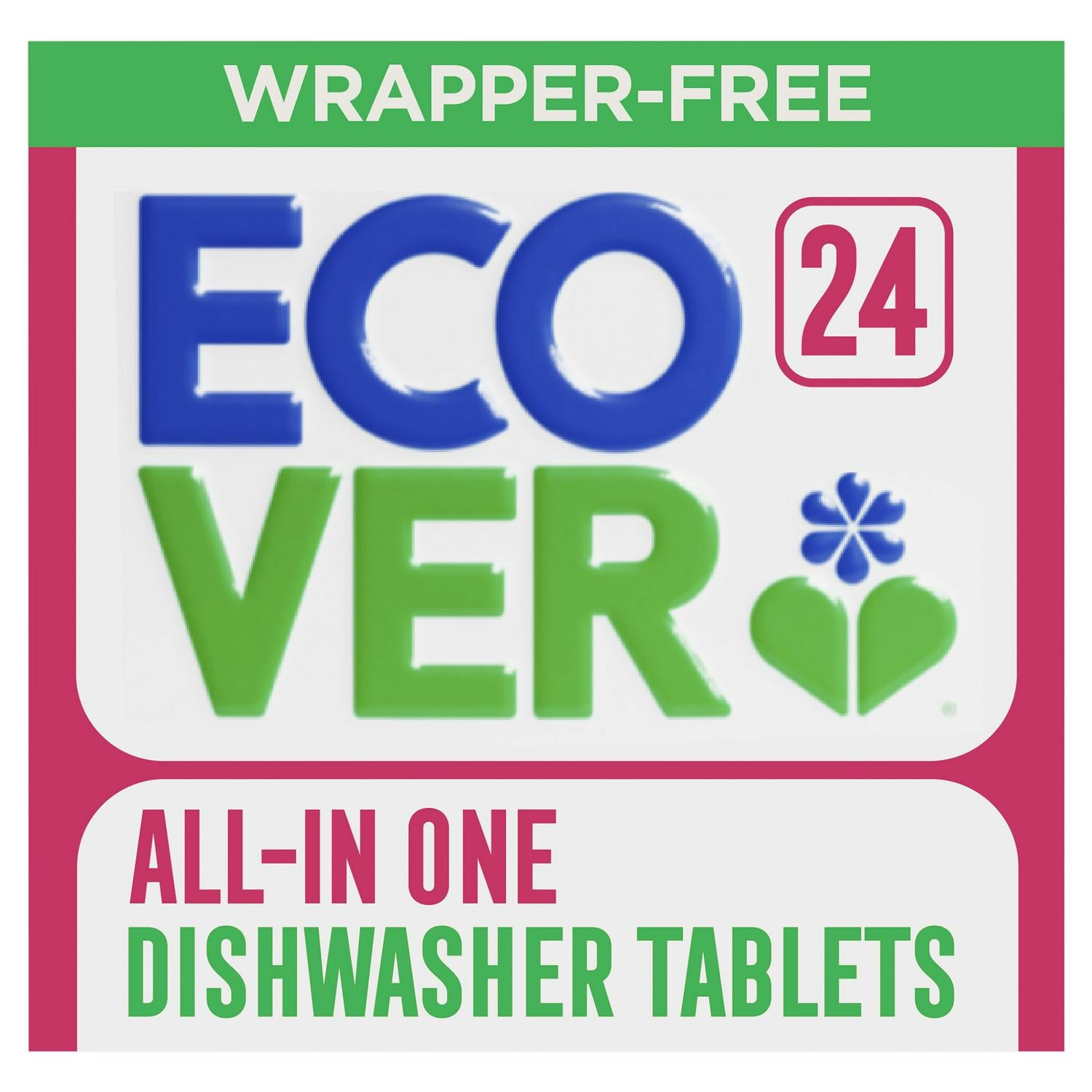 Ecover Wrapper Free All in One Dishwasher Tablets x24 0.42kg