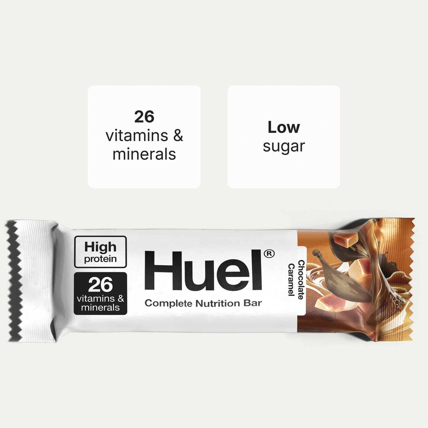 Huel Chocolate Caramel Complete Nutrition Bar 55g, UK version
