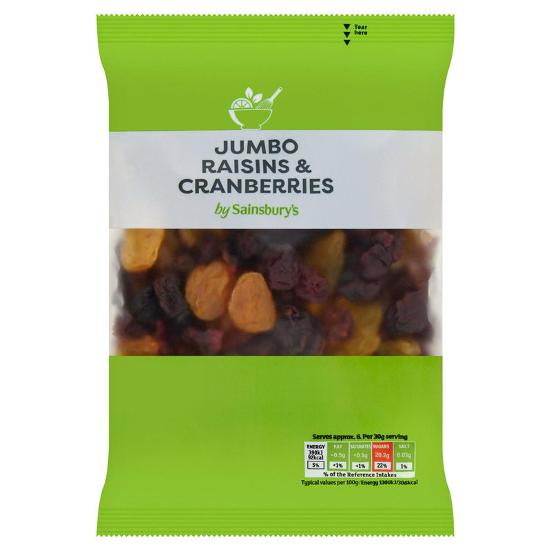 Sainsbury's Jumbo Raisins And Cranberries Mix 200g (British brand)