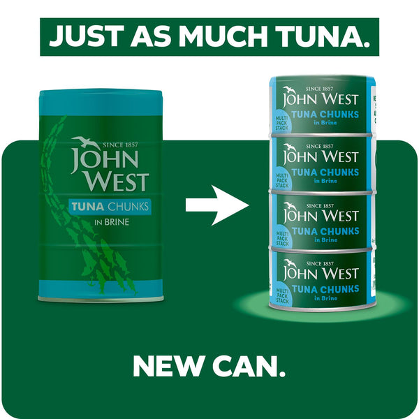 Tuna Chunks in Brine Multipack, 4 x 125g Cans (102g Drained Weight)
