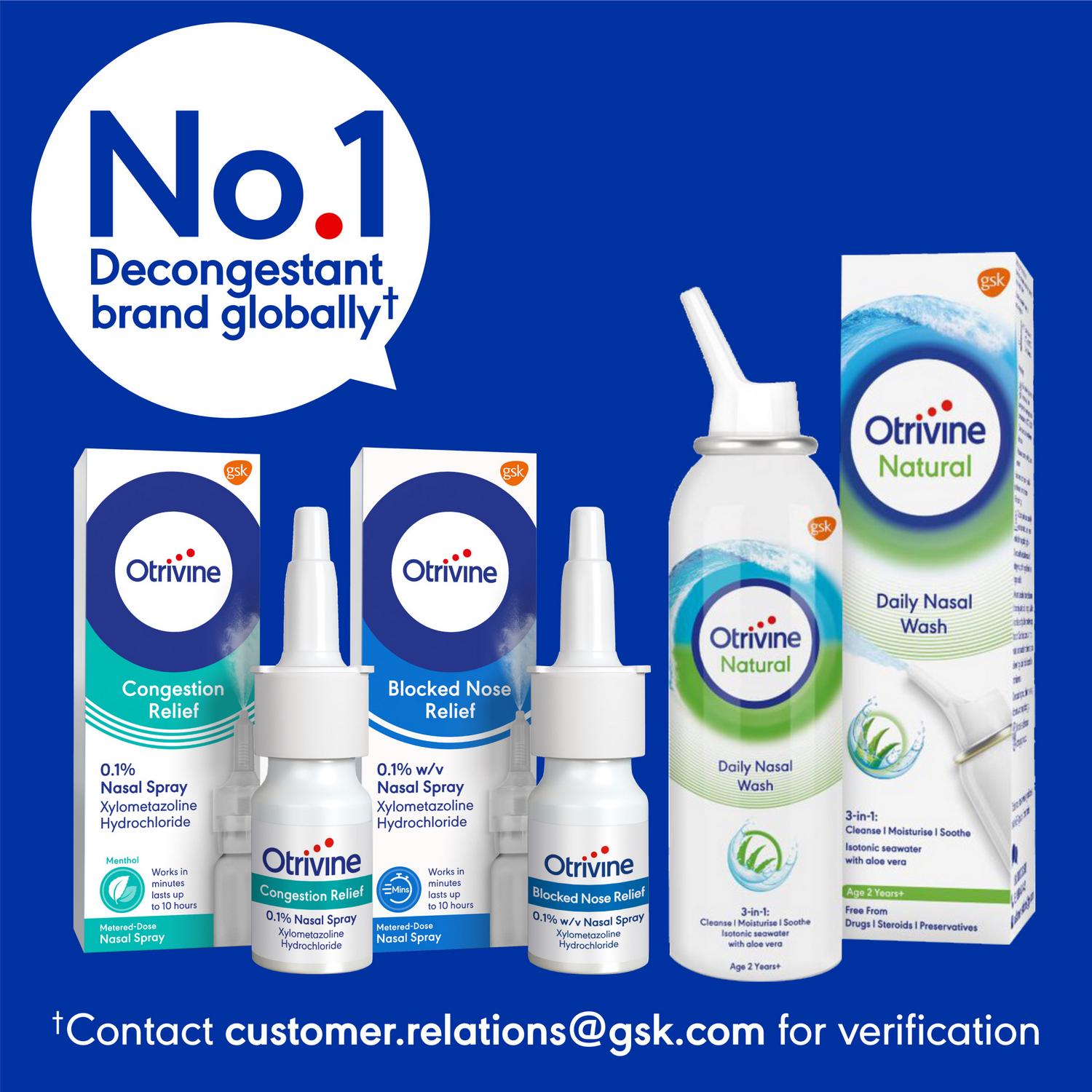 Otrivine Blocked Nose Relief Decongestant Nasal Spray 10ml