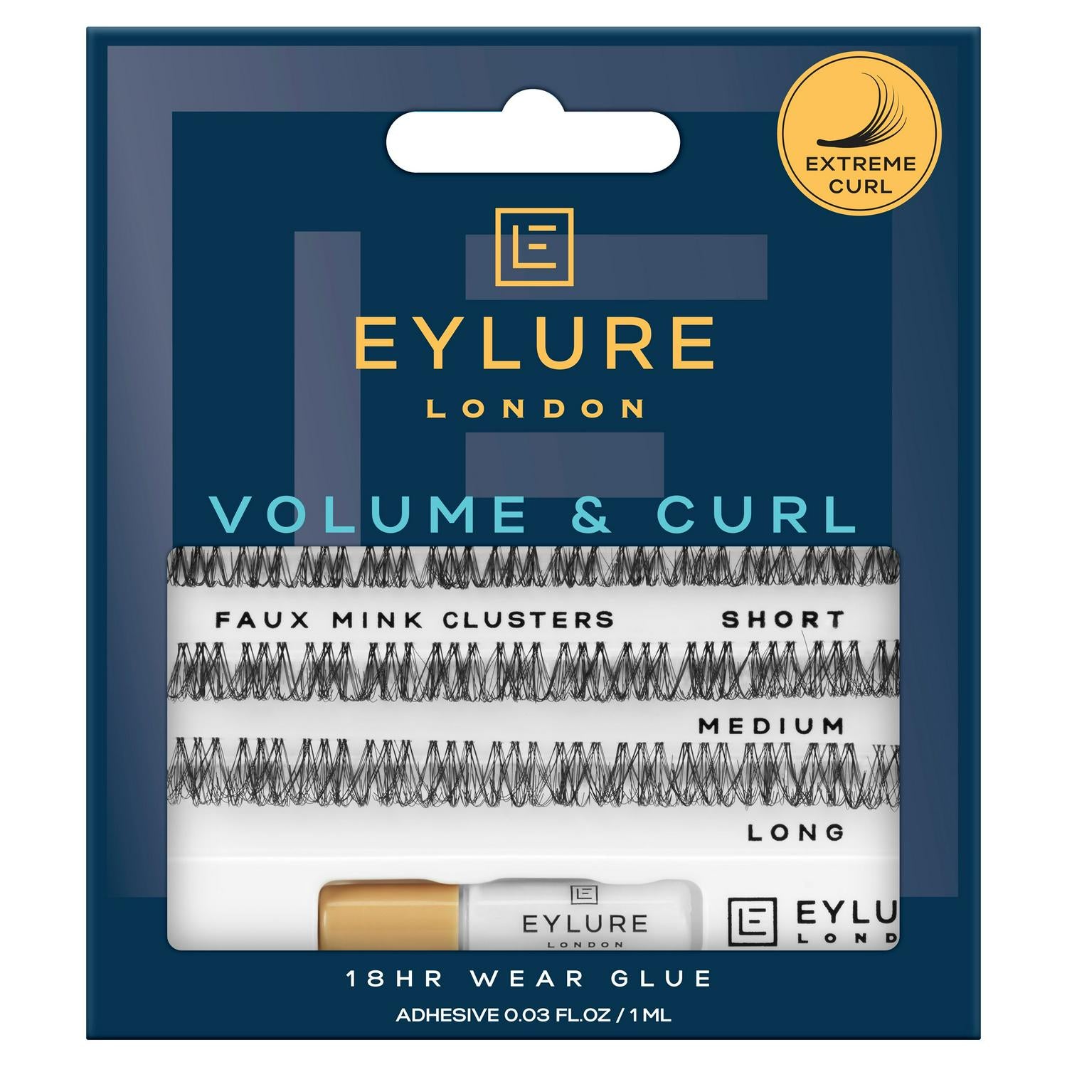 Volume and Curl Cluster Strip Lashes with 18-Hour Adhesive