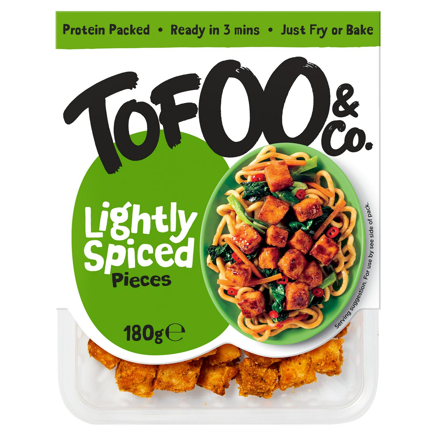 Tofoo marinated spiced tofu pieces 180g, imported from the UK