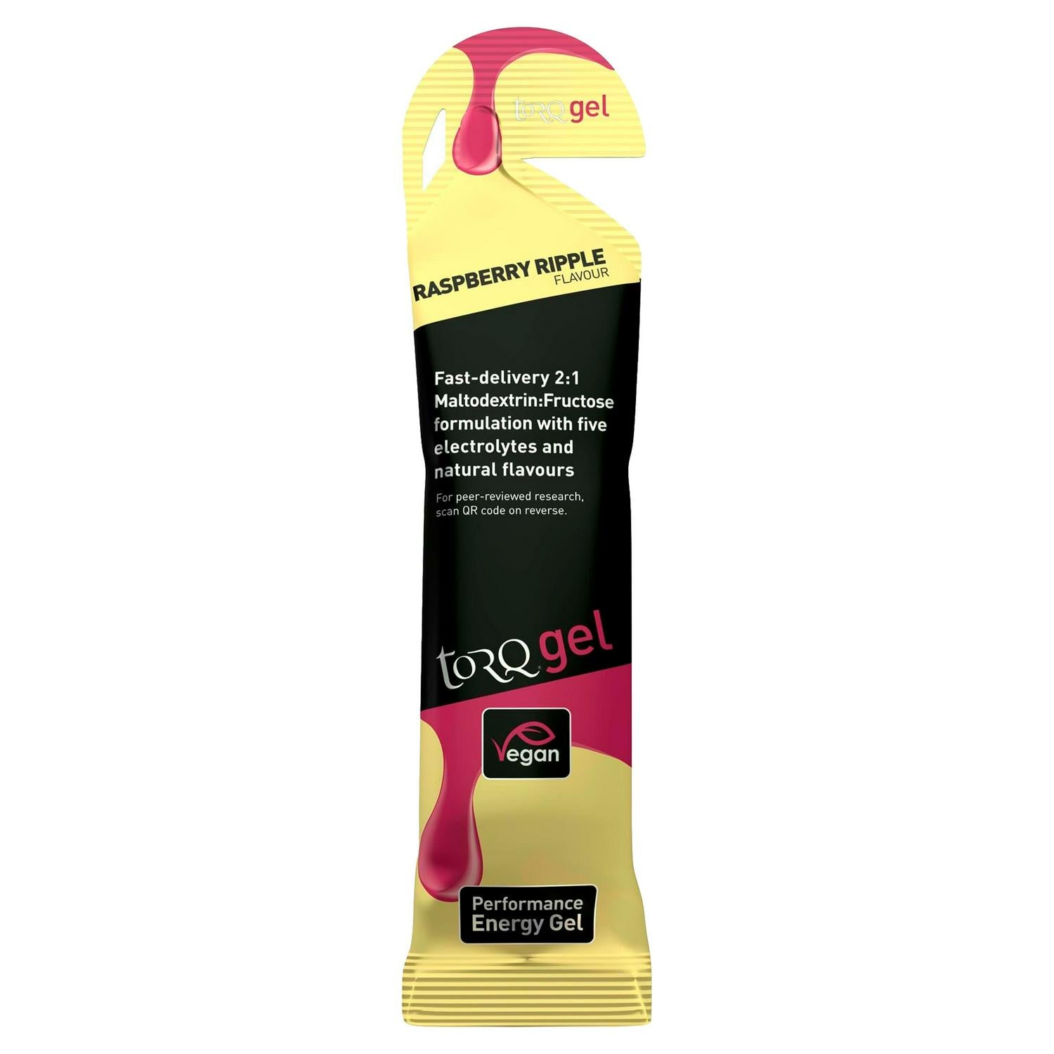 Torq raspberry ripple energy gel 45g (British brand)