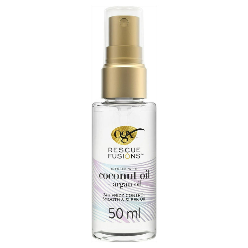Ogx Rescue Fusions Smooth & Sleek Hair Oil 50ml, imported from the UK