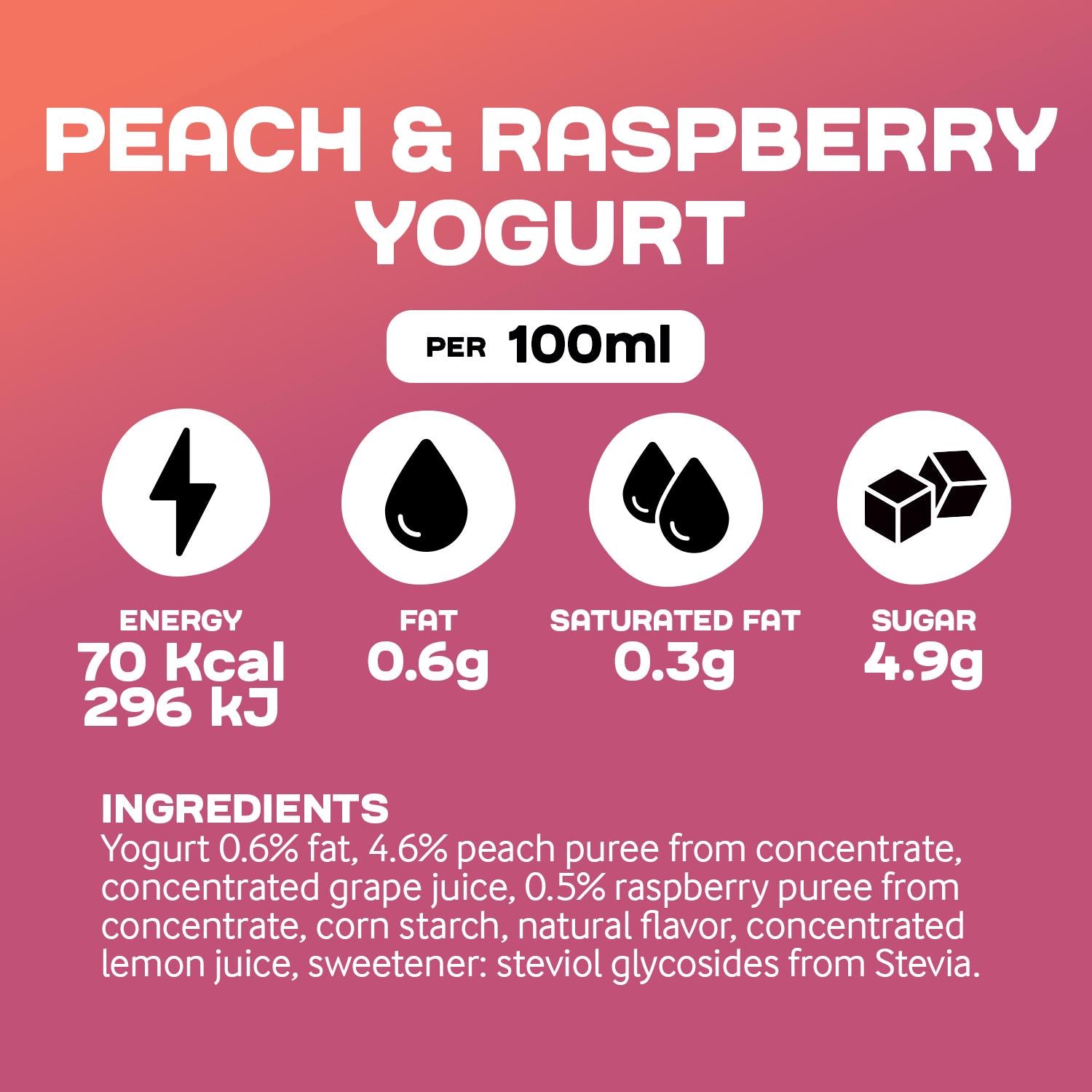 Arla Protein Yogurt and Peach Raspberry 200g - British product