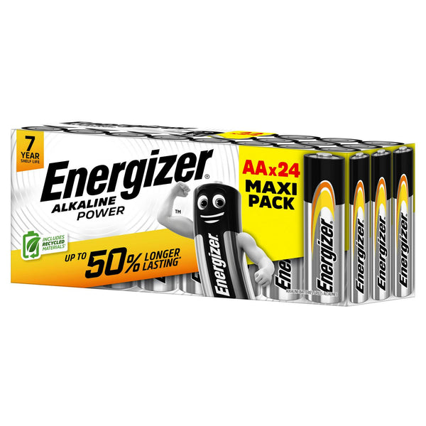 Alkaline AA Batteries 24-Pack with Leak-Resistant Design