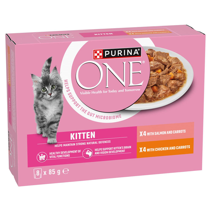 Purina One kitten food 8 x 85g, imported from the UK