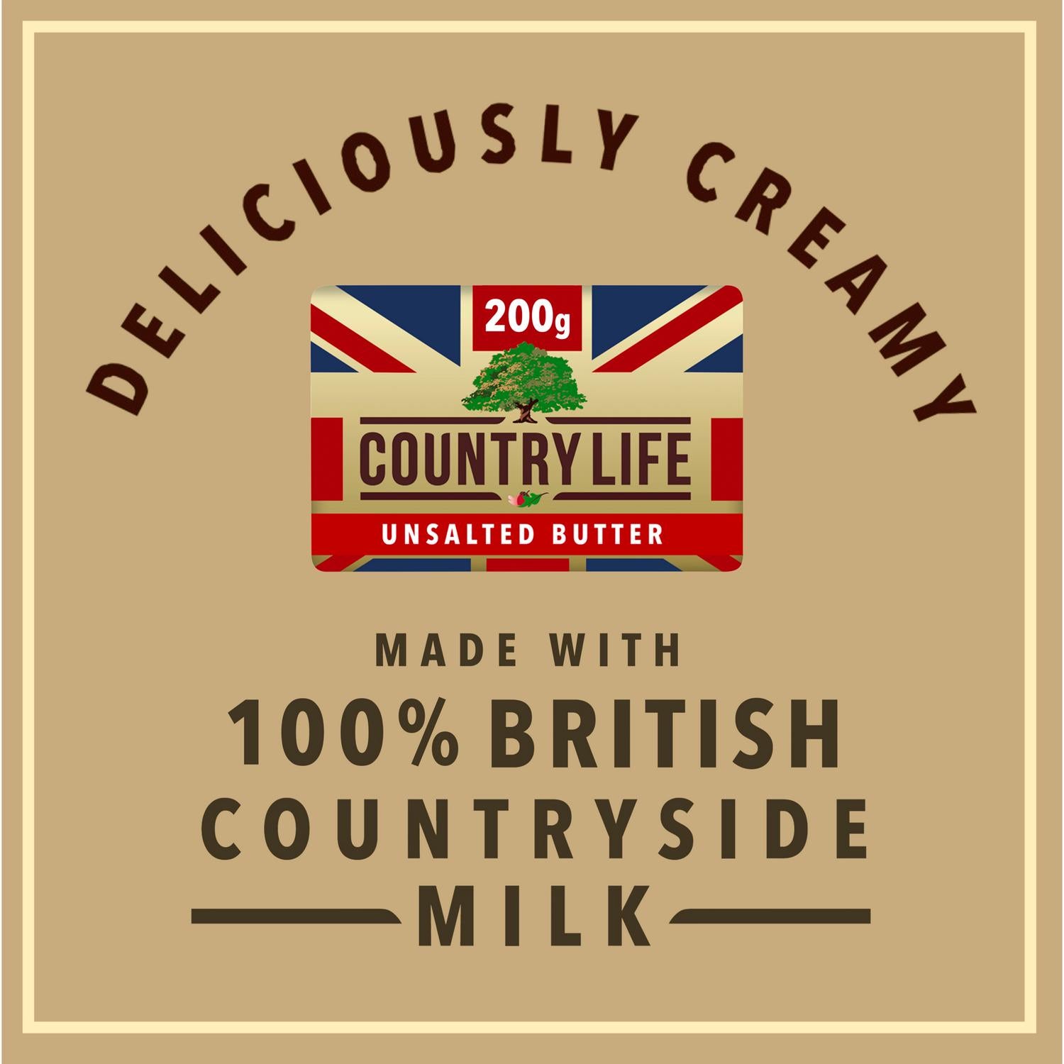 Country Life unsalted butter block 200g - British product