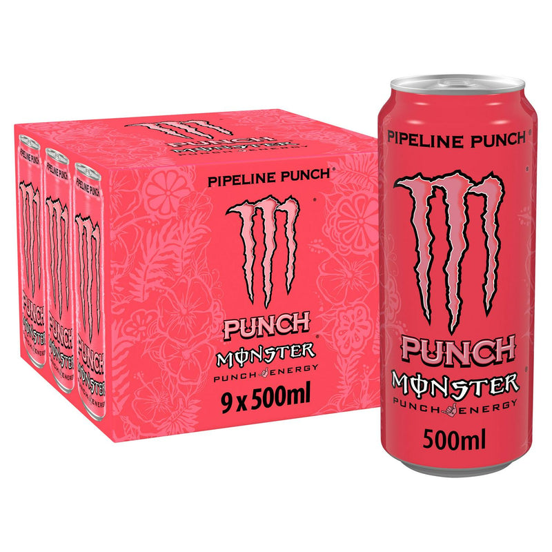 Monster Pipeline Punch Energy Drink 9x500ml, imported from the UK