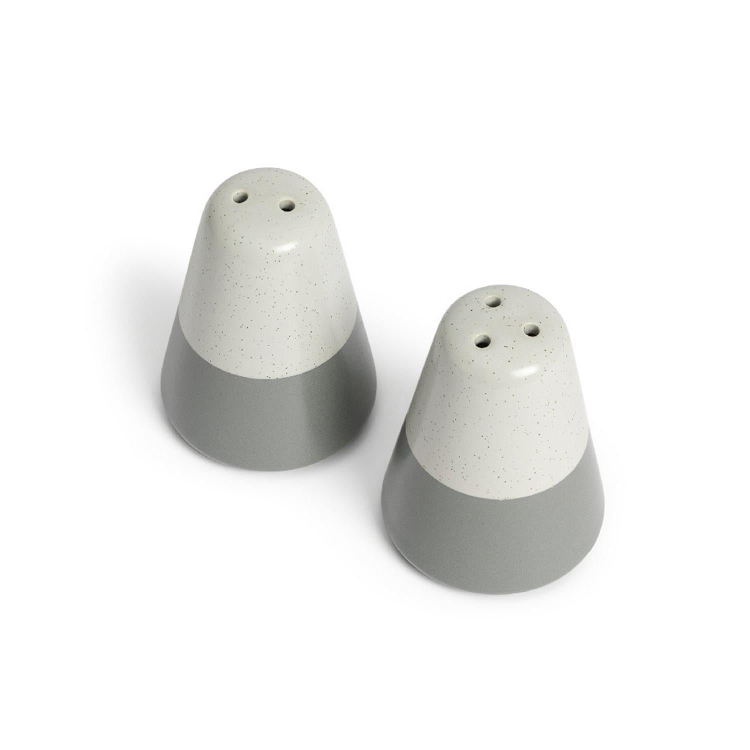 Habitat grey speckle salt pepper shakers, imported from the UK
