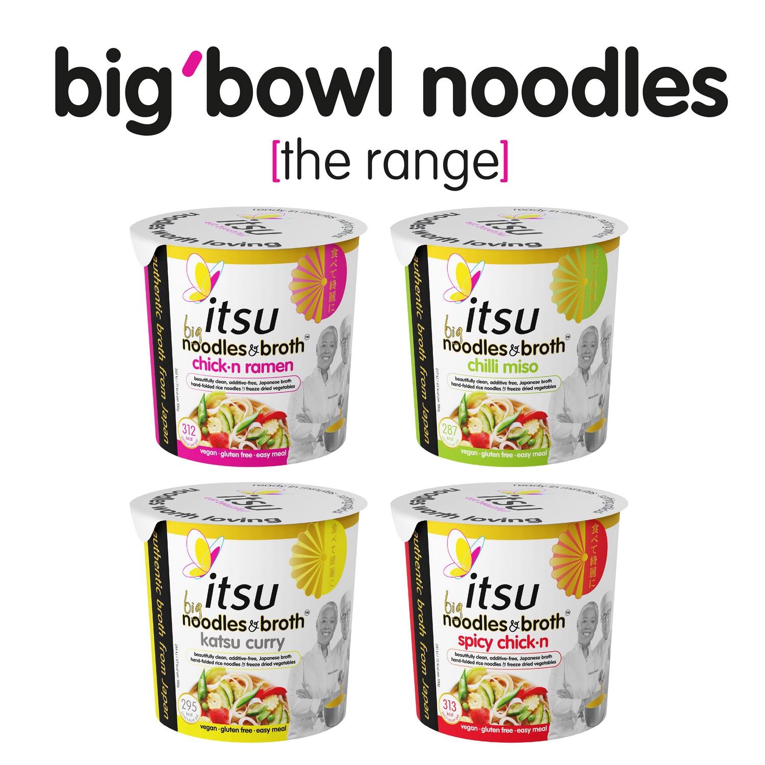 itsu Big Chilli Miso Instant Noodles Pot 98g, UK version