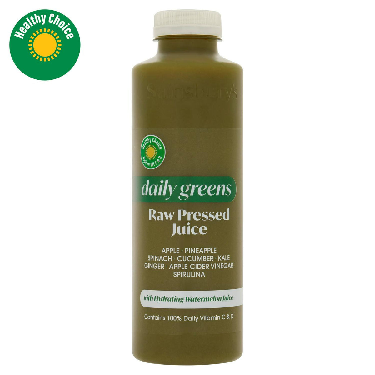 Cold-Pressed Green Juice with Vitamins 600ml