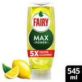 Fairy Max Power washing up liquid lemon 545ml - British product