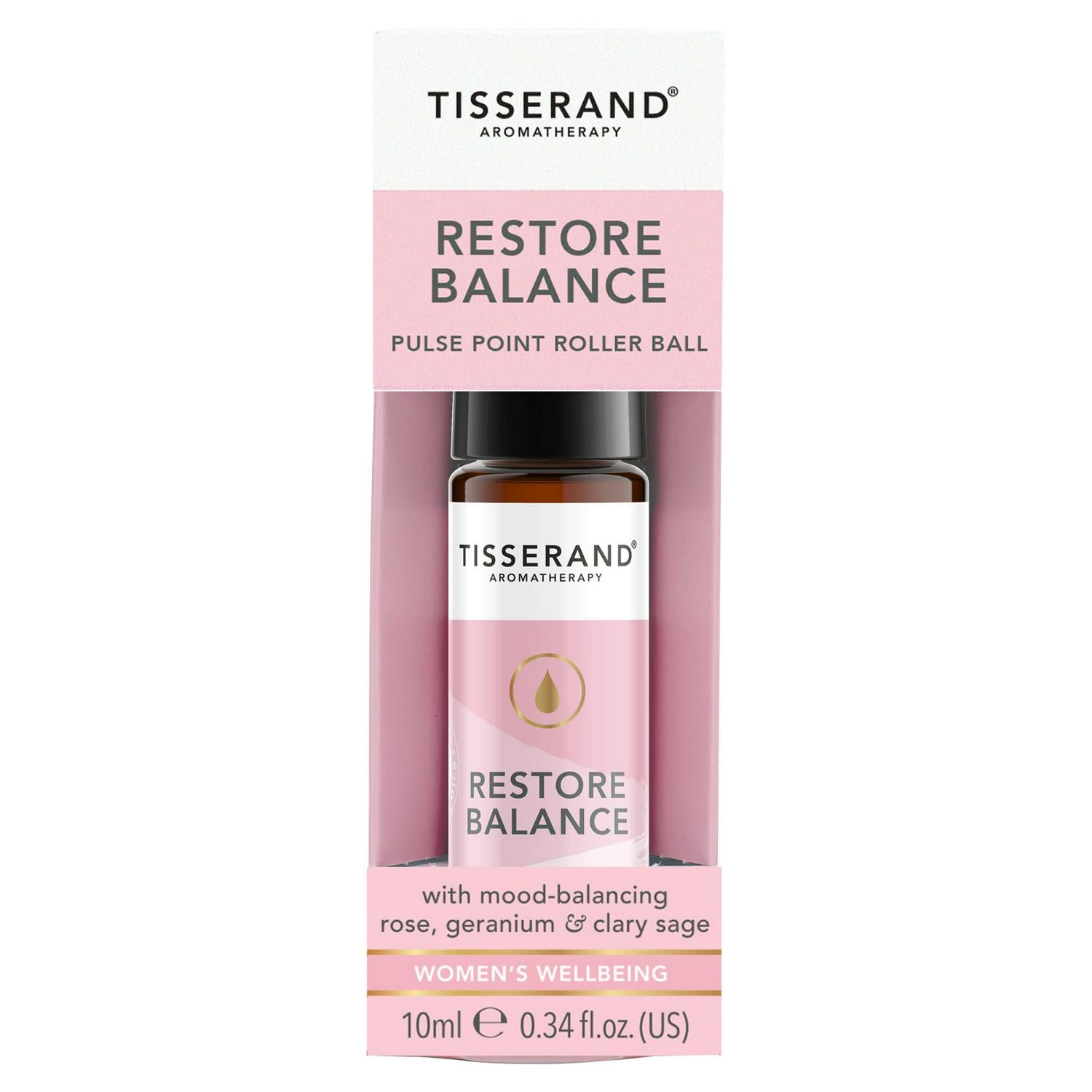Mood-Balancing Essential Oil Roller Ball with Rose, Geranium & Clary Sage 10ml