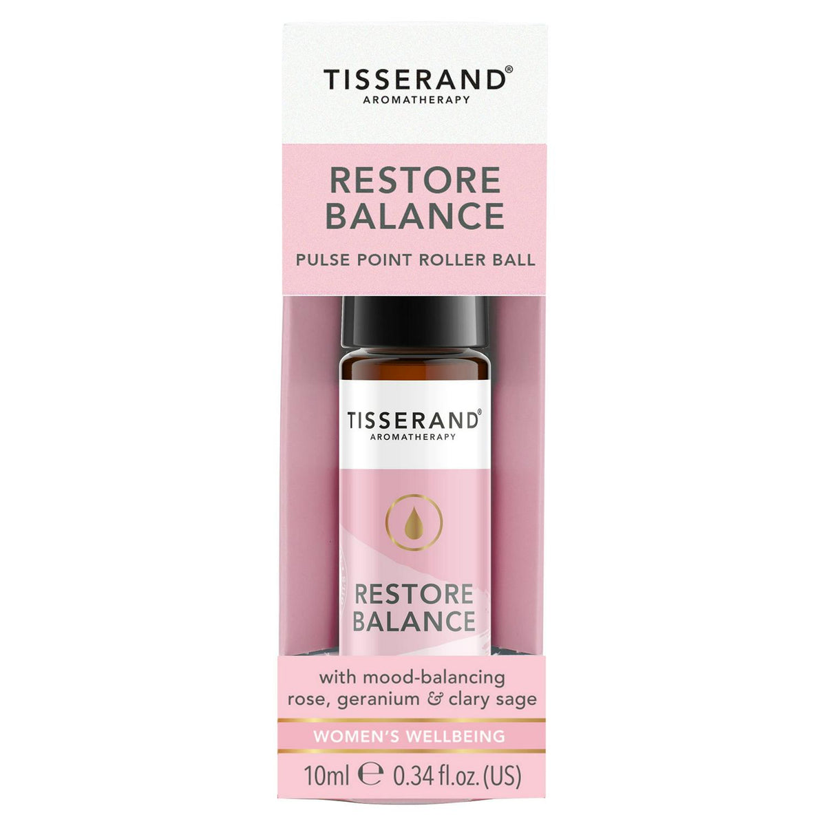 Mood-Balancing Essential Oil Roller Ball with Rose, Geranium & Clary Sage 10ml